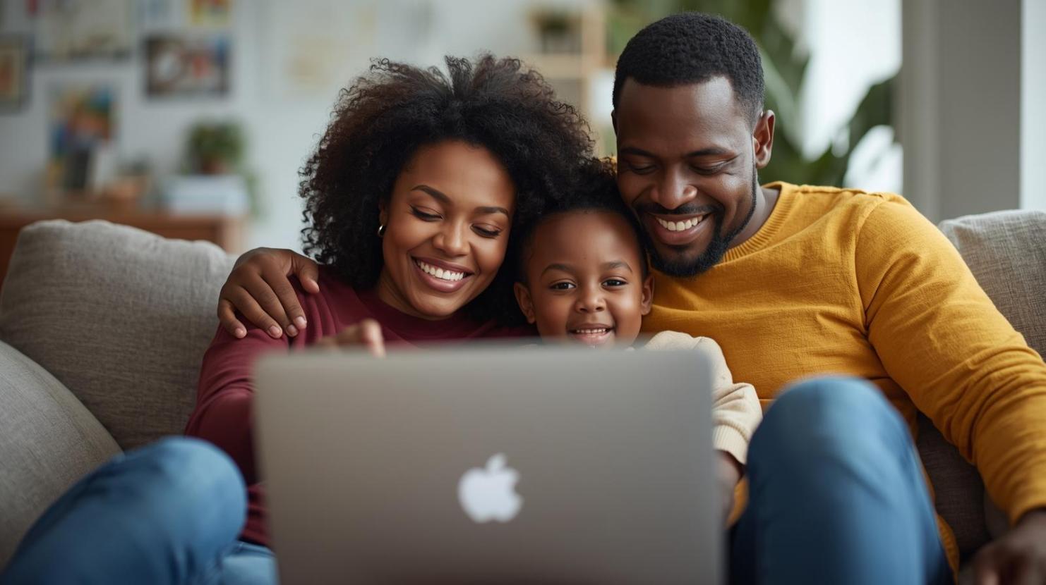 Parent and child enjoy Dr Horrible fan community page together at home.